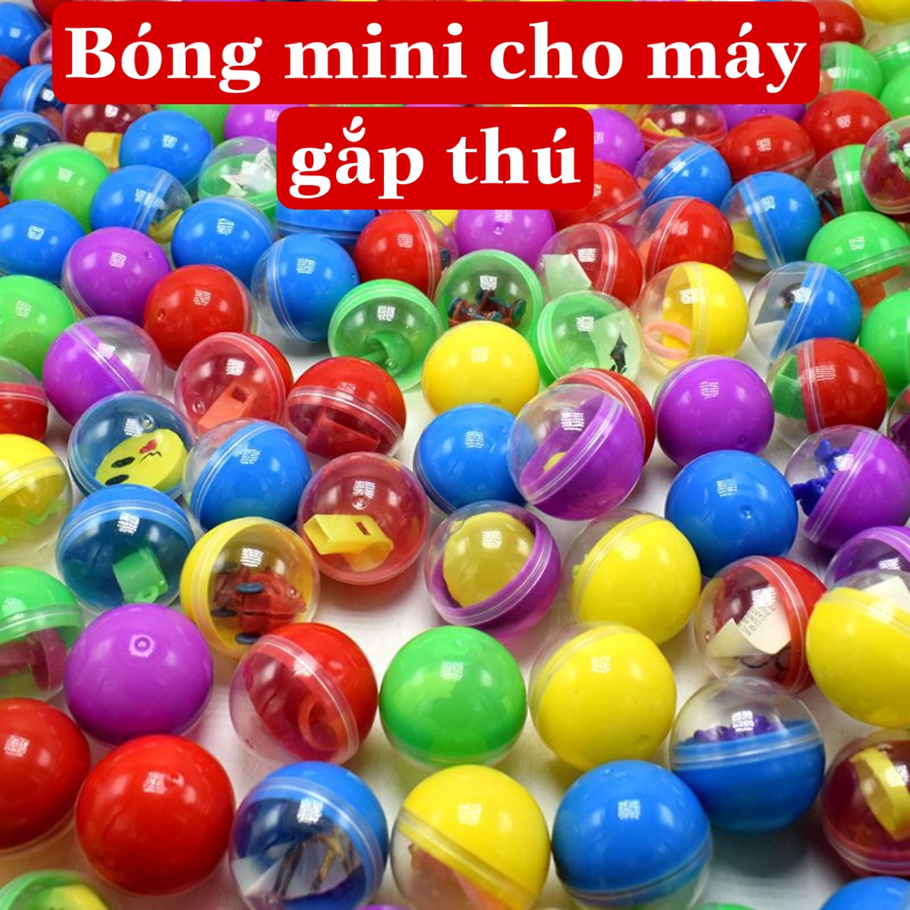 Combo 10 quả bóng cho máy gắp thú mini, phụ kiện máy gắp thú mini siêu rẻ 3.2 - 4.5 mm - Quà tặng cực thích cho bé