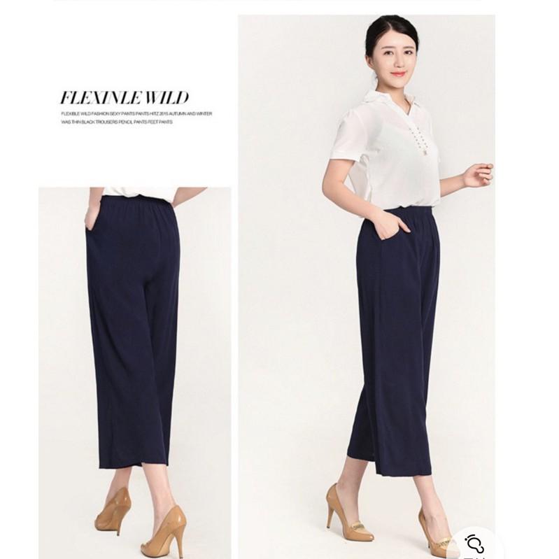 Quần lửng ống rộng nữ đẹp