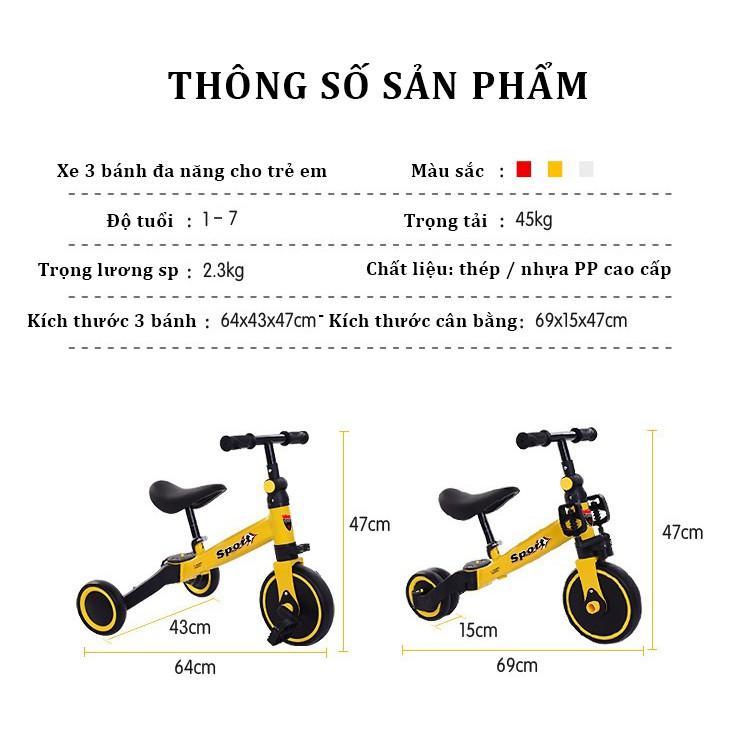 XE CHÒI CHÂN KIÊM XE ĐẠP 3 BÁNH CHO BÉ