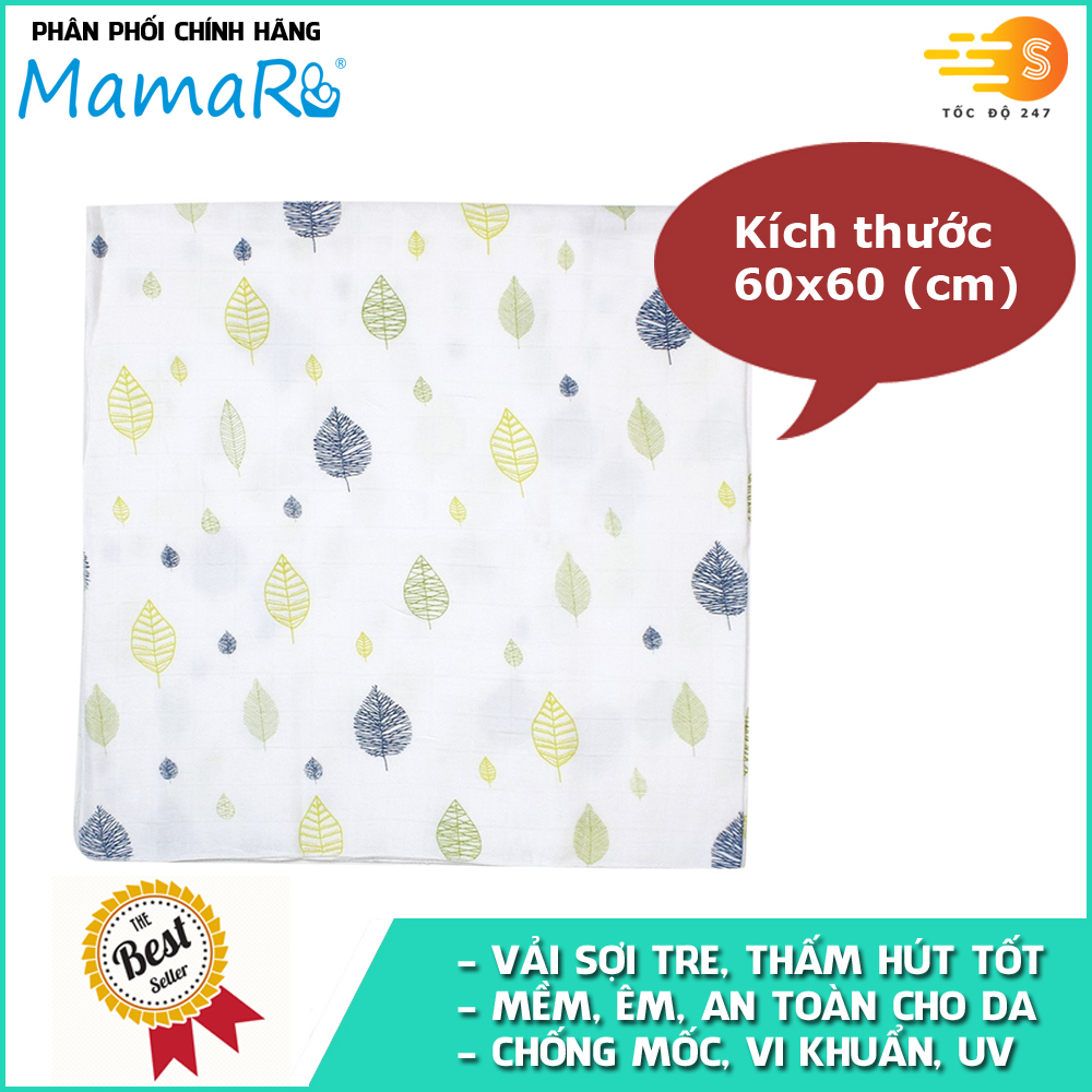 Khăn tắm vải sợi tre cho bé 60x60 Mamaru MA-KT60X60 - Diệt khuẩn, hút ẩm tốt, kháng tia UV