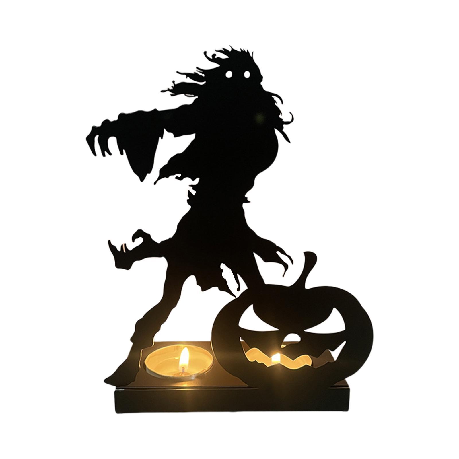 Halloween Tealight Holder Candle Holder Metal Candles Stand Halloween Candlestick Halloween Decorations for Party Festival Arrangement Props