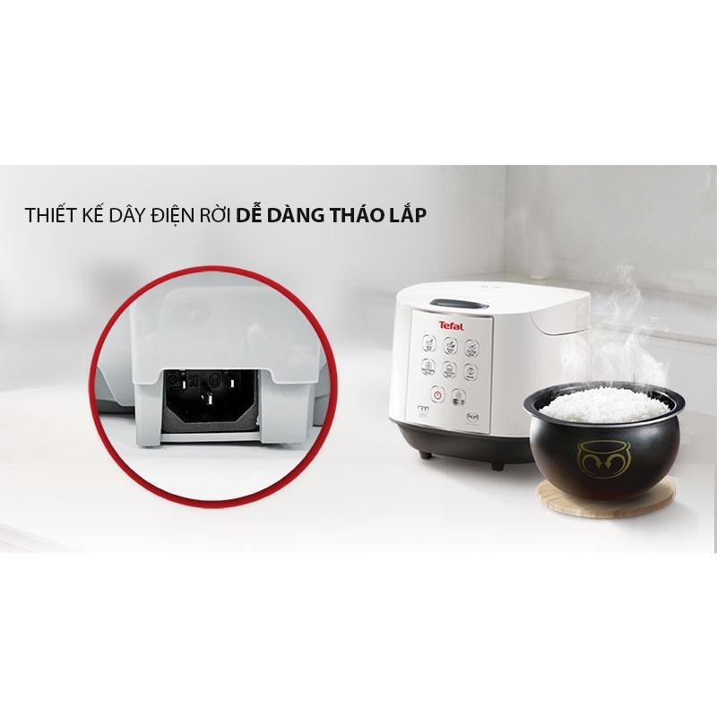 Nồi cơm điện tử Tefal RK732168 - 1.8L, lồng niêu 4 lớp, điều khiển tiếng việt - Hàng Chính Hãng