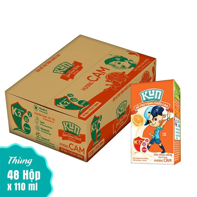 Kun sữa chua uống hương cam thùng 48 hộp x110ml