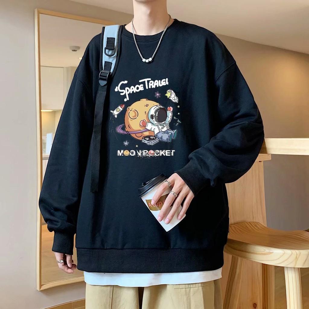 Áo dài tay NỈ BÔNG Unisex MonsterX phi hành new Sweater Ulzzang cặp đôi nam nữ form rộng oversize Hàn Quốc