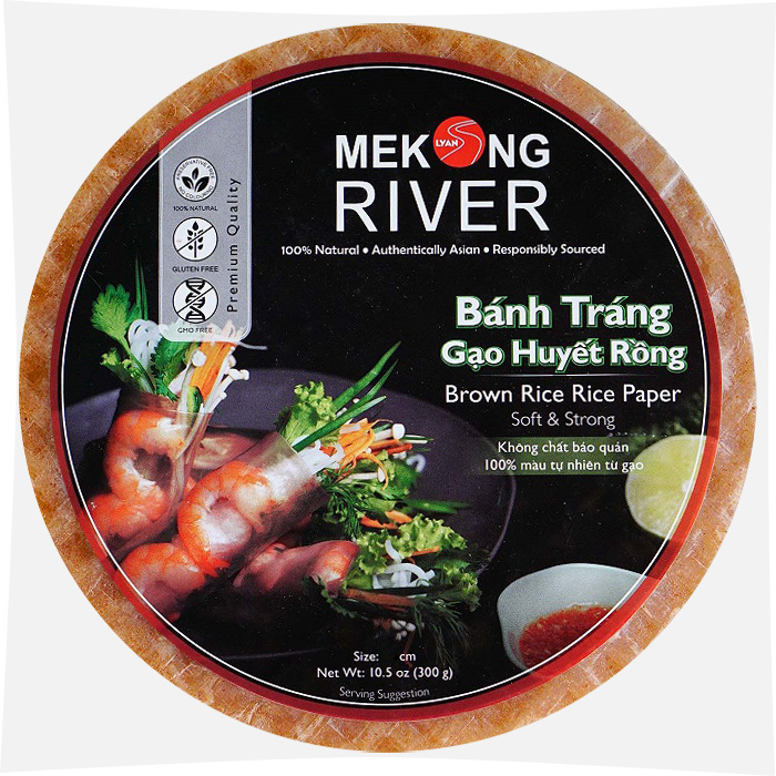 Combo 3 Túi Bánh Tráng Gạo Huyết Rồng MeKong River 22cm 300g