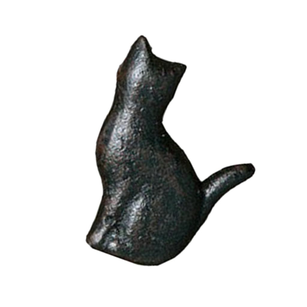 4pcs Retro Cat Design Furniture Door Knob Cast Iron Wardrobe Drawer Pulls