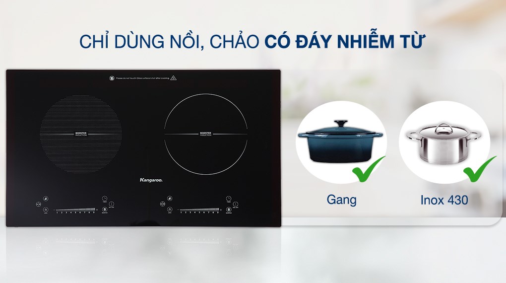 Bếp từ đôi lắp âm Kangaroo KG855i - Hàng chính hãng