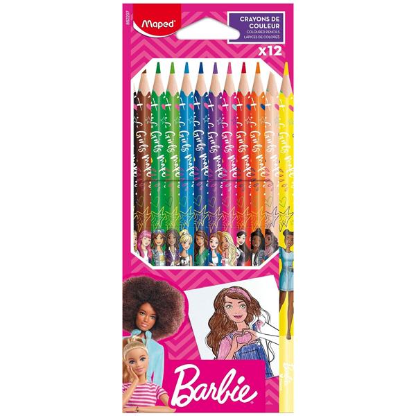 Hộp 12 Bút Chì Màu Barbie - Maped 862207