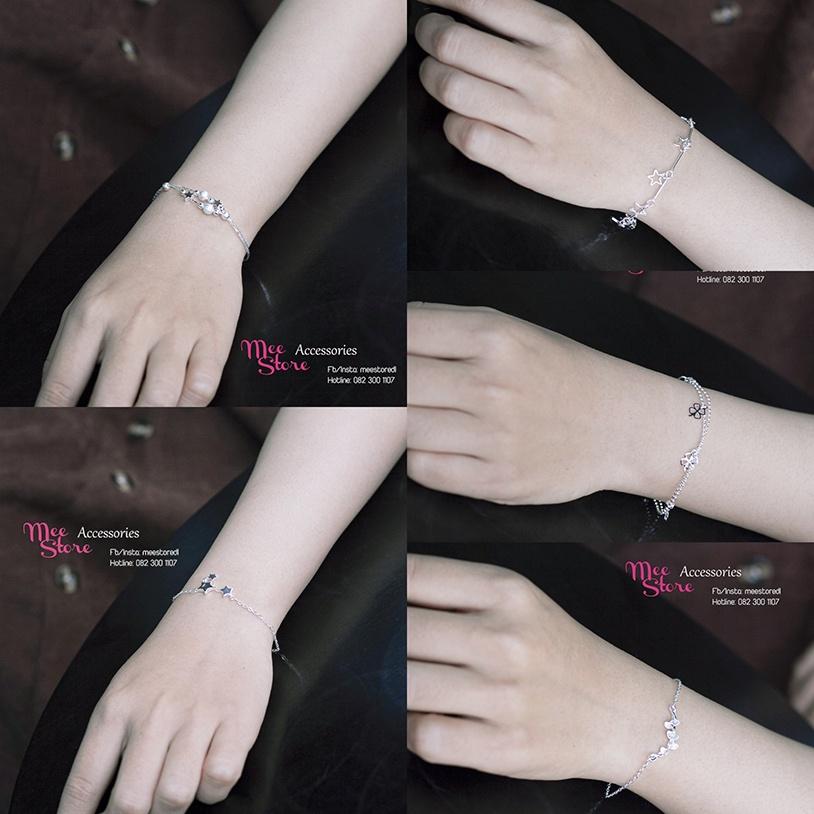 Lắc tay bạc phong cách Hàn Quốc thiết kế đơn giản, tinh tế, nhẹ nhàng, nữ tính Mee Store