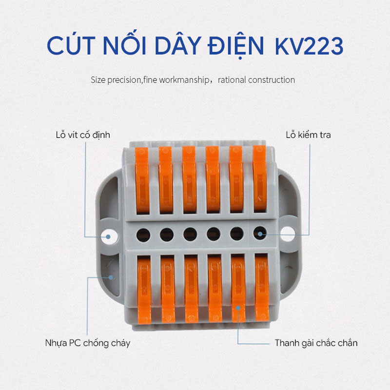 Cút nối dây điện nhanh KV223 ( 6, 8, 10 và 12 cổng)