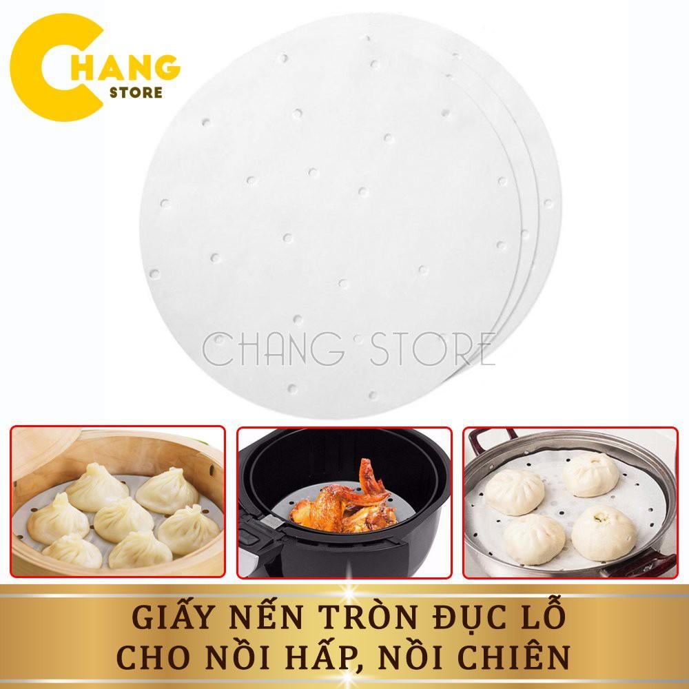 Giấy nến đục lỗ cho nồi chiên không dầu chống dính rất tốt, không cháy khi nhiệt cao siêu tiện lợi