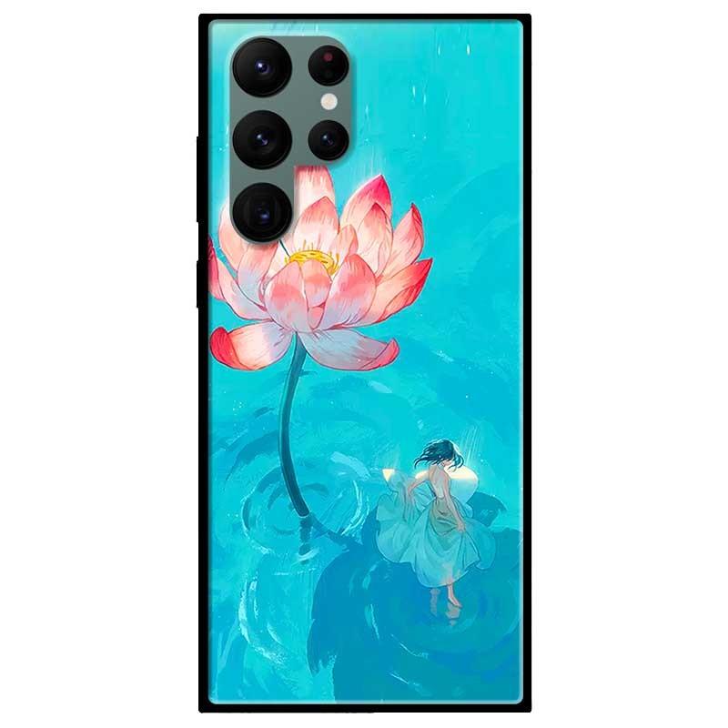 Ốp lưng dành cho Samsung Galaxy S22 - S22 Plus - S22 Ultra - mẫu Thiếu Nữ Và Sen