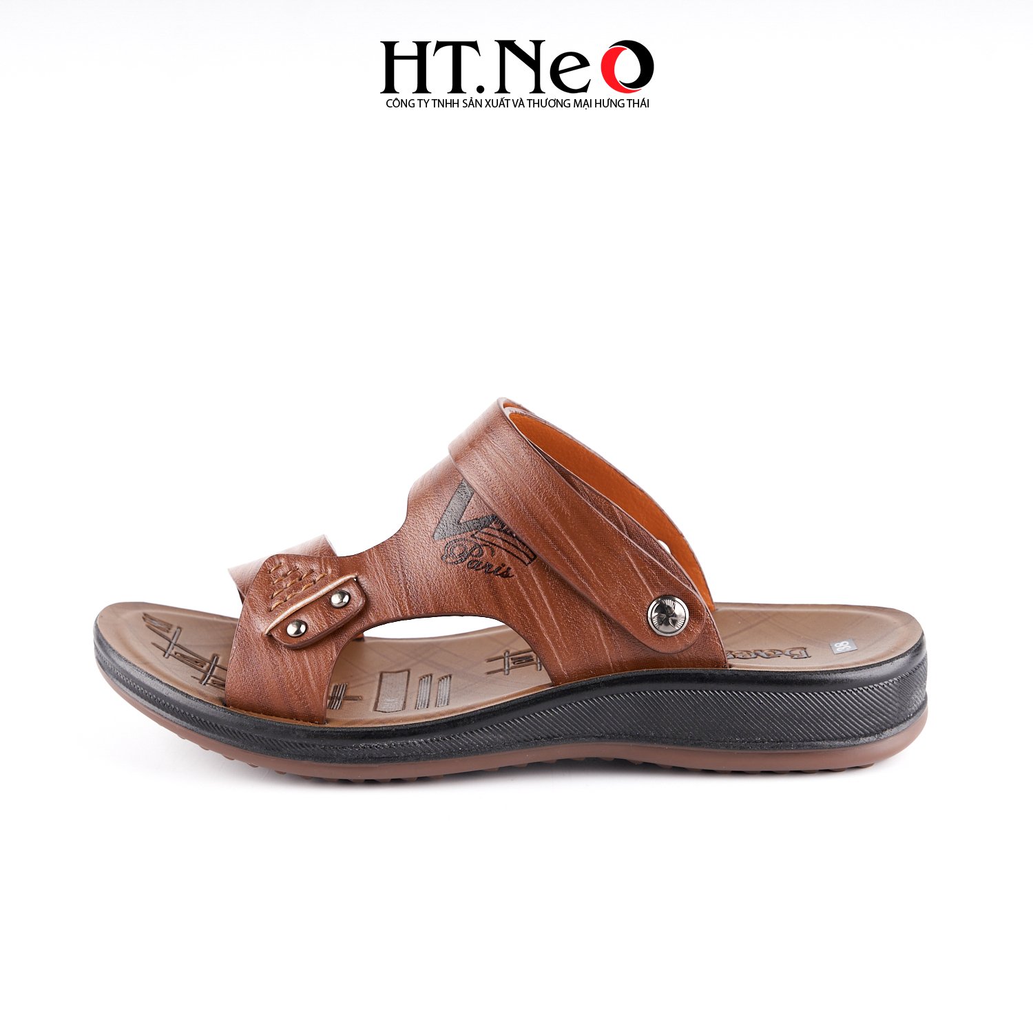 Sandal nam HT.NEO 100% da bò mềm mại, đế cao su nguyên khối, khâu may chân quai siêu chắc chắn SD157