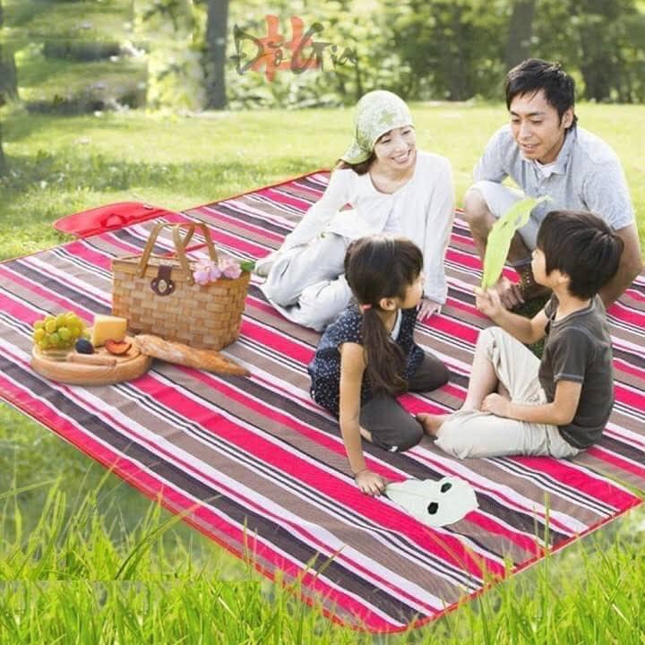 Bạt Trải Picnic Miếng Lót Du Lịch Dã Ngoại Xếp Gọn Họa Tiết Caro vintage