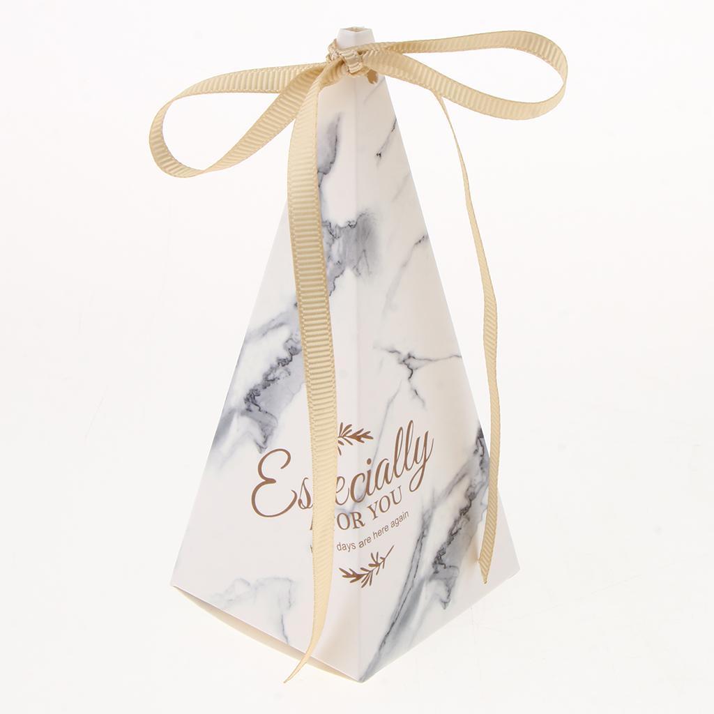 2X 10 Pieces Triangle Shape Chocolate Candy Boxes Gift Boxes Wedding Favors F