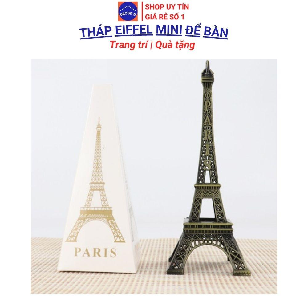 Mô hình trang trí tháp Eiffel cao 10cm kim loại decor phòng tặng quà trang trí phong thủy