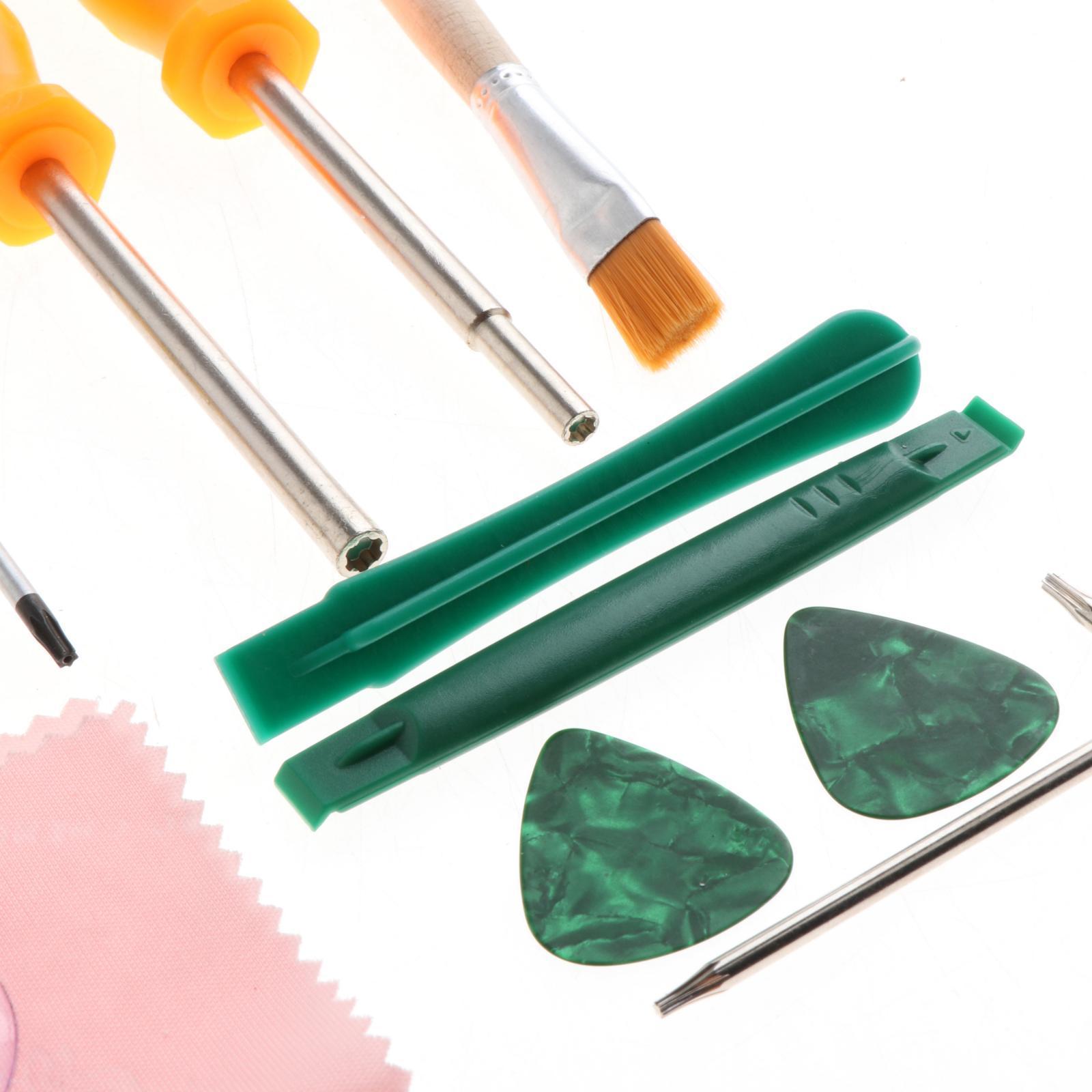 17 in 1 Screwdriver Repair Kit for Game Console Screwdriver Tool Set with Tweezer Triangle Opening Pick Cleaning Brush Pry Opening Repair Tools