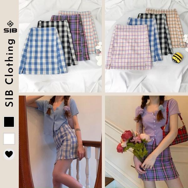 Chân váy caro SIB Clothing váy kẻ caro chữ a ulzzang phong cách hàn quốc SIB041