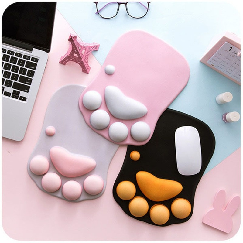 Mèo Paw Miếng Lót Chuột Kawaii Chơi Game Để Bàn Bọc Chống Trượt Silicone Chuột Thảm Bàn Thảm Laptop Chơi Game Bàn Phím Máy Tính Để Bàn bộ