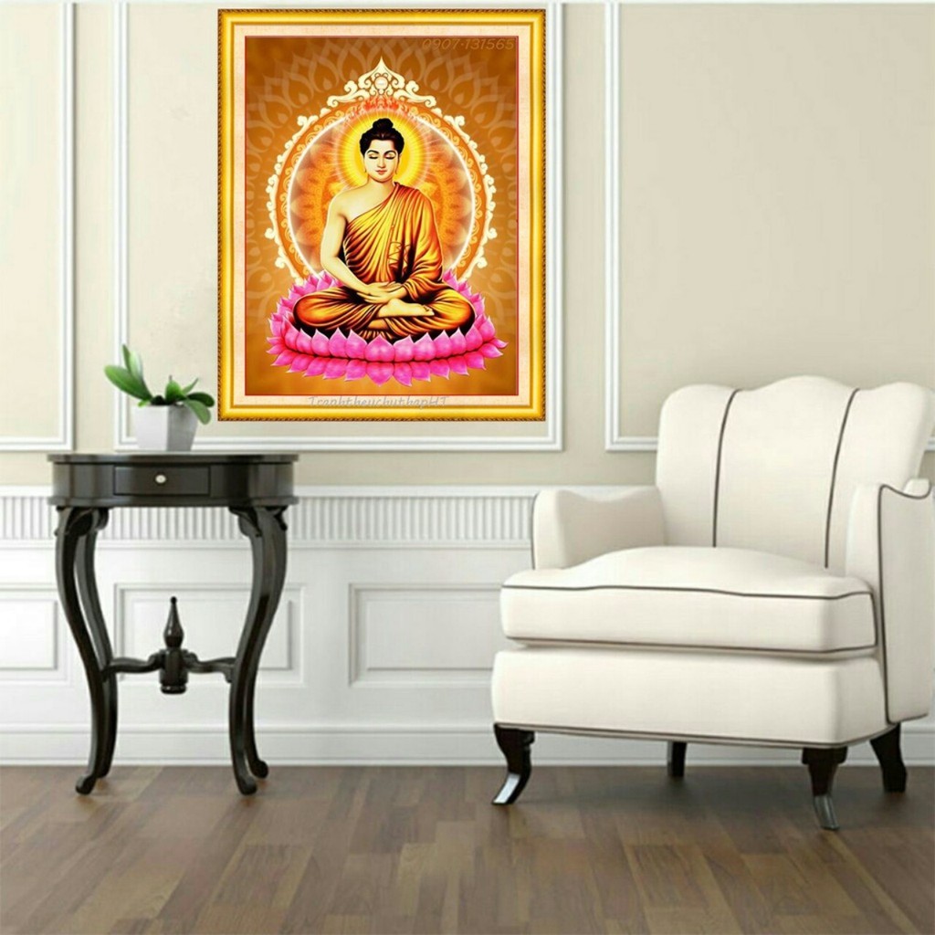 Tranh đính đá phật thích ca mô ni VS482 - 80 x 60 cm - chưa đính
