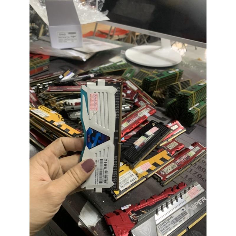 Ram PC ddr4 4GB bus 2400/2133 tản nhiệt dày, chân vàng óng