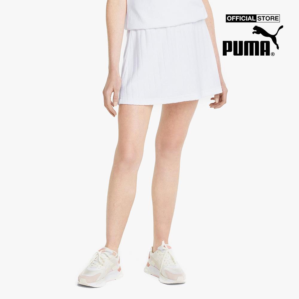 PUMA - Chân váy mini thể thao lưng thun Downtown Towelling 533592