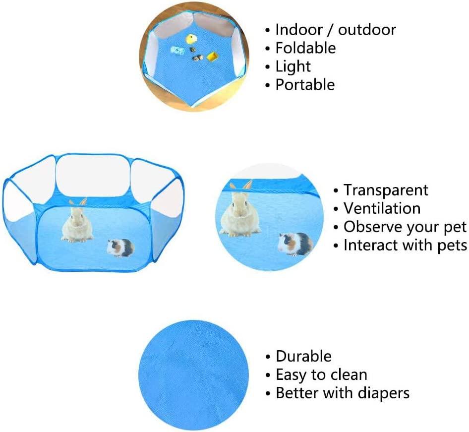 Thoáng khí / Trong suốt Pet Playpen Pop Open Hàng rào tập thể dục ngoài trời / trong nhà Hàng rào sân di động cho thỏ Guinea Pig
