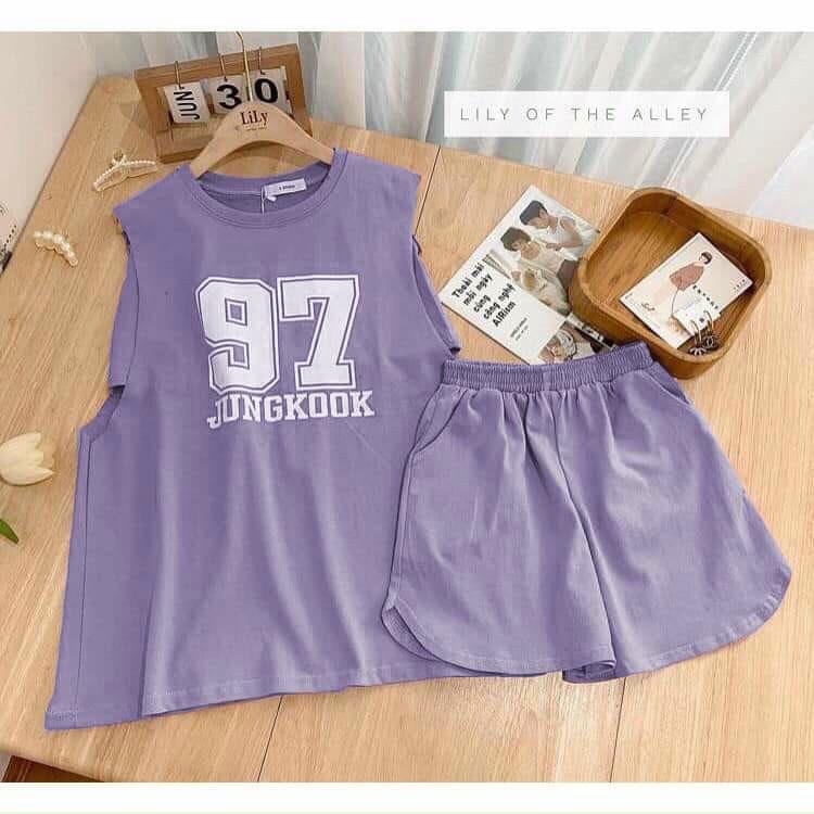 Sét bộ đồ nữ áo tanktop và quần năng động cá tính