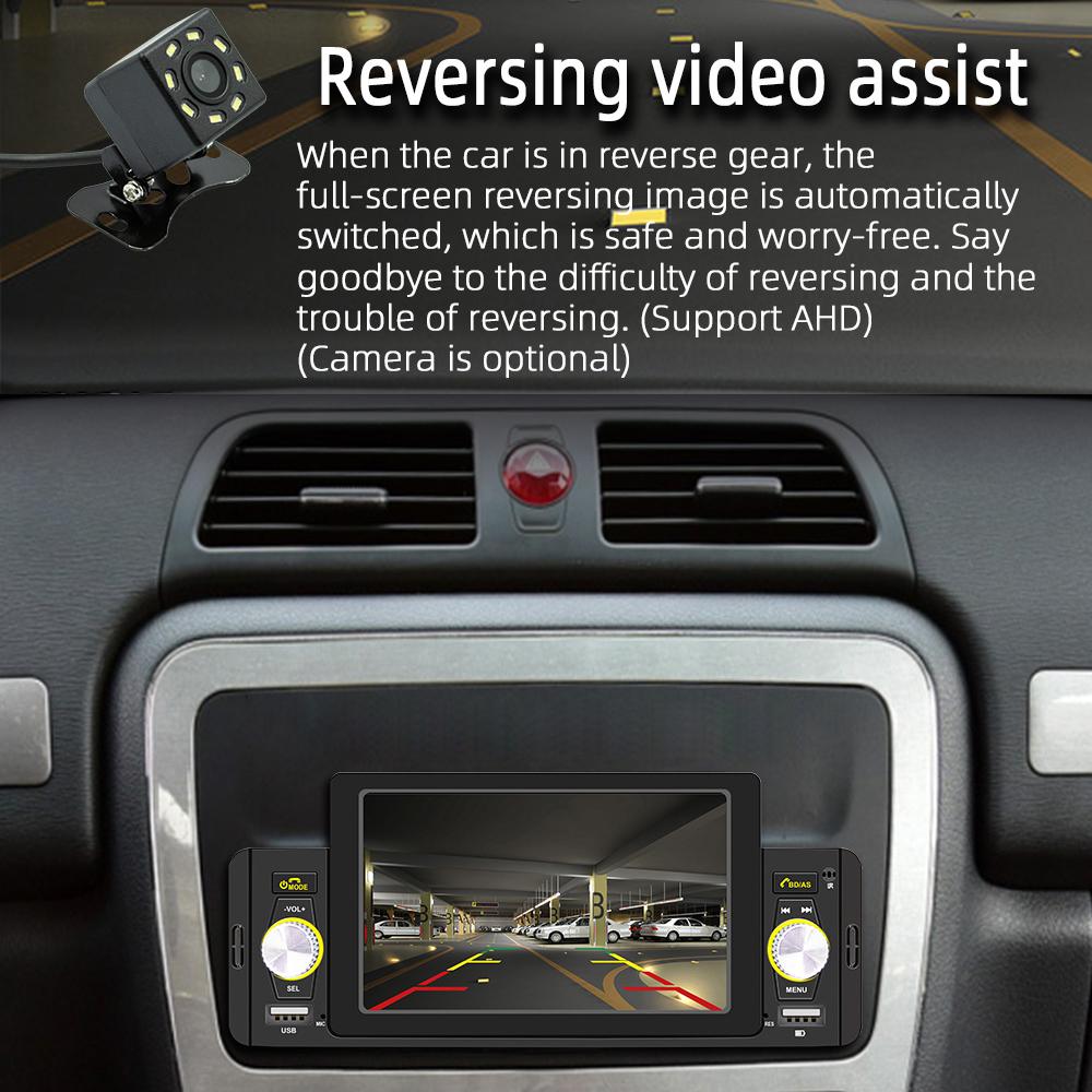 5 Inch Car Stereo MP5 Player BT FM Radio Receiver Support Hands-Free Calling USB Charge/Playback Phone Link Reversing Assist Steering Wheel Control