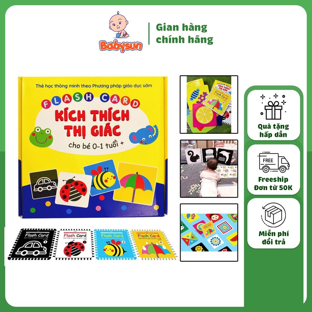 Trọn bộ thẻ flashcard kích thích thị giác cho trẻ sơ sinh 80 thẻ kích thước 17 x17 cm - Thẻ học thông minh cho bé