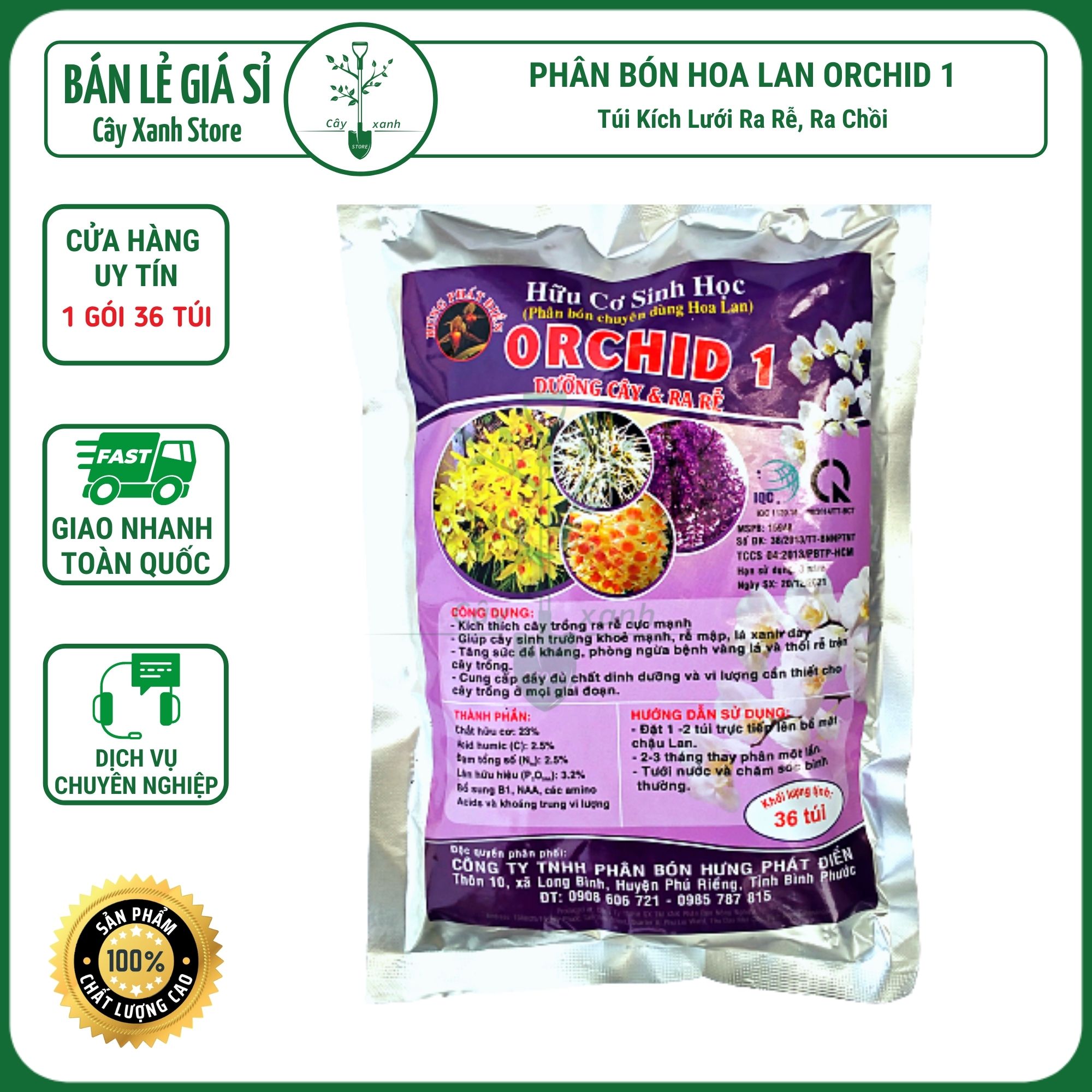 Phân Bón Hoa Lan 1 Phân Bón Túi Lưới Kích Ra rể, Ra Chồi - Chuyên Hoa Lan Gói 500g