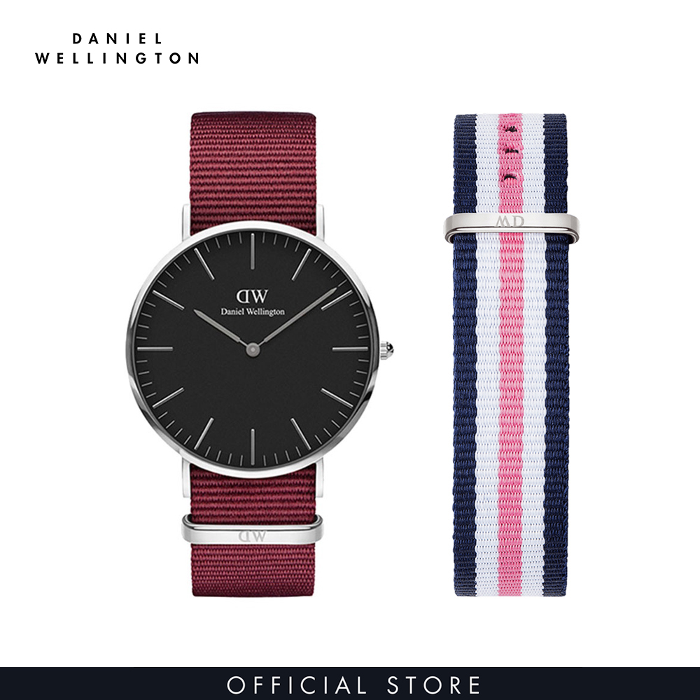 Combo Gift Nữ Daniel Wellington Đồng hồ Classic Roselyn DW00100274 + Dây vải nato Classic DW00200050