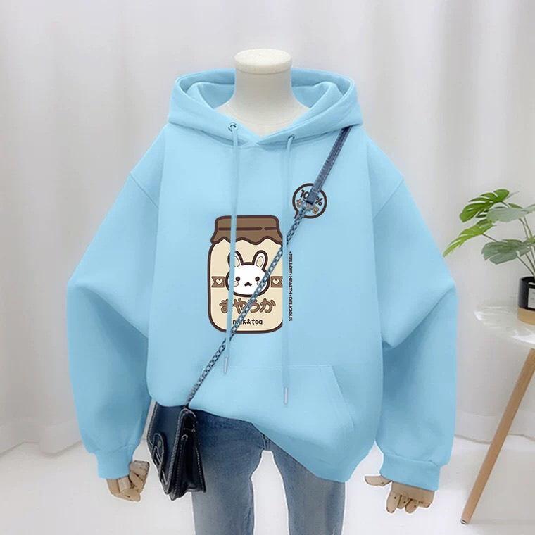 Áo hoodie nam nữ sữa thỏ chất nỉ bông siêu dày , phom rộng size từ 37 đến 65kg