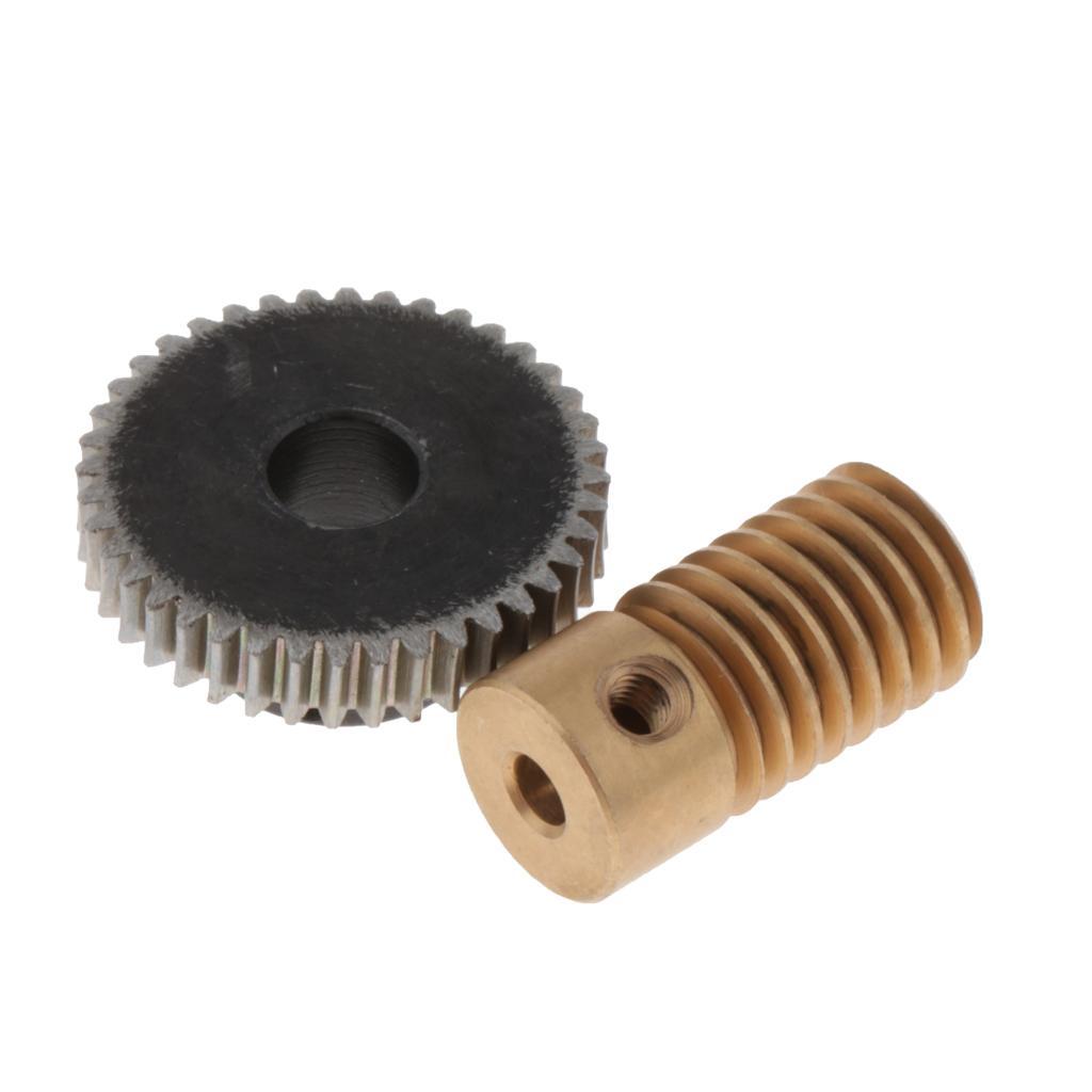 2-4pack 0.5 Modulus Steel Worm Gear Wheel + Brass Gear Shaft Set Hole 3.175mm