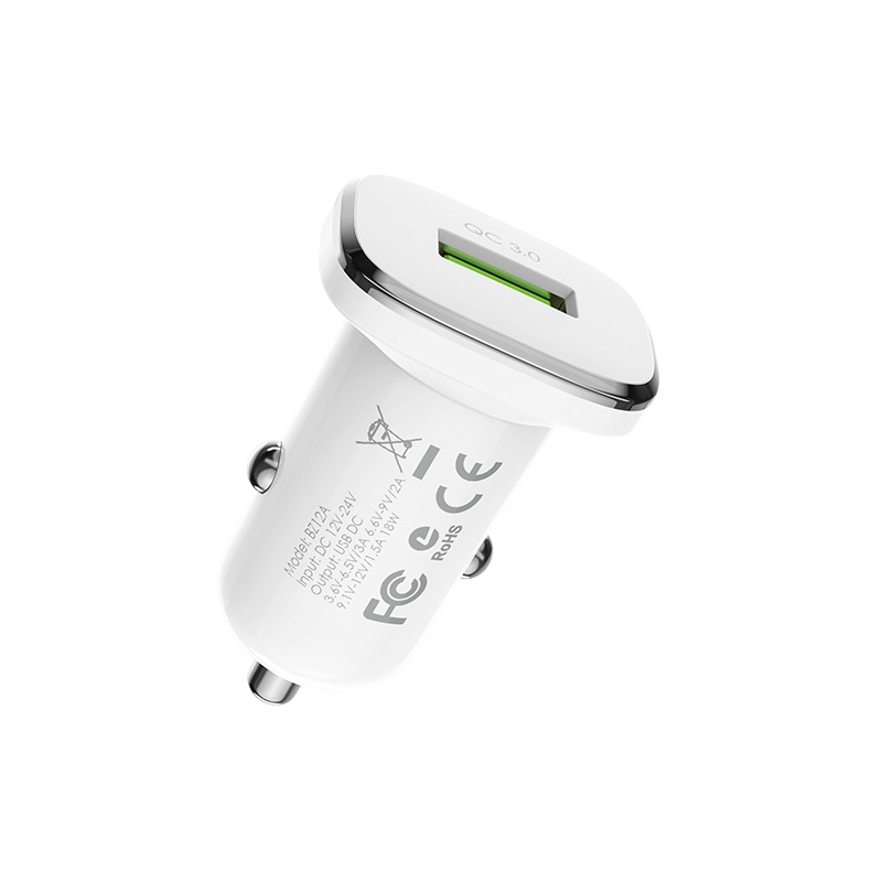 Sạc Xe Hơi Borofone BZ12A QC3.0, BZ-12A - 1 Cổng USB - Hàng Chính Hãng