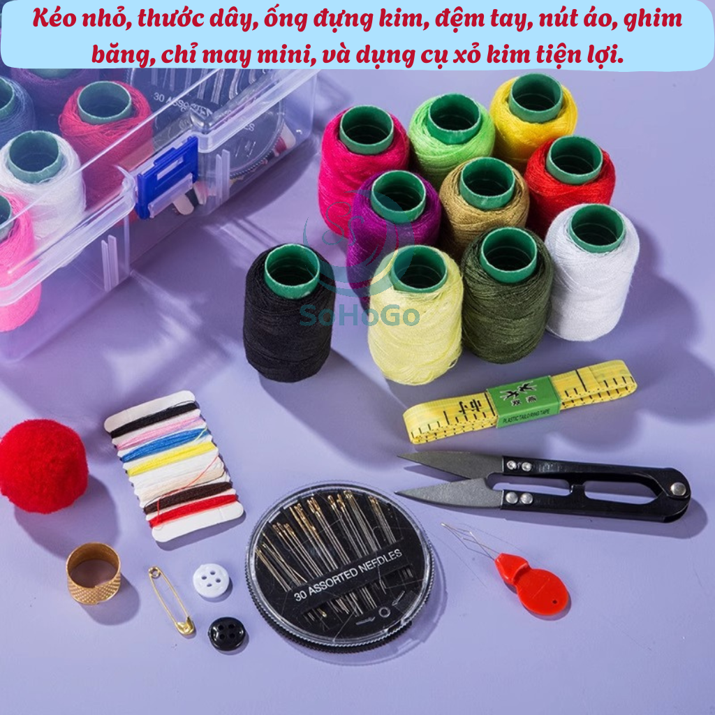 Bộ Kim Chỉ Tiện Dụng Cho Mọi Nhà -Hộp Dụng Cụ Khâu Vá Mini Cao Cấp-Bộ Chỉ May Vá Mini
