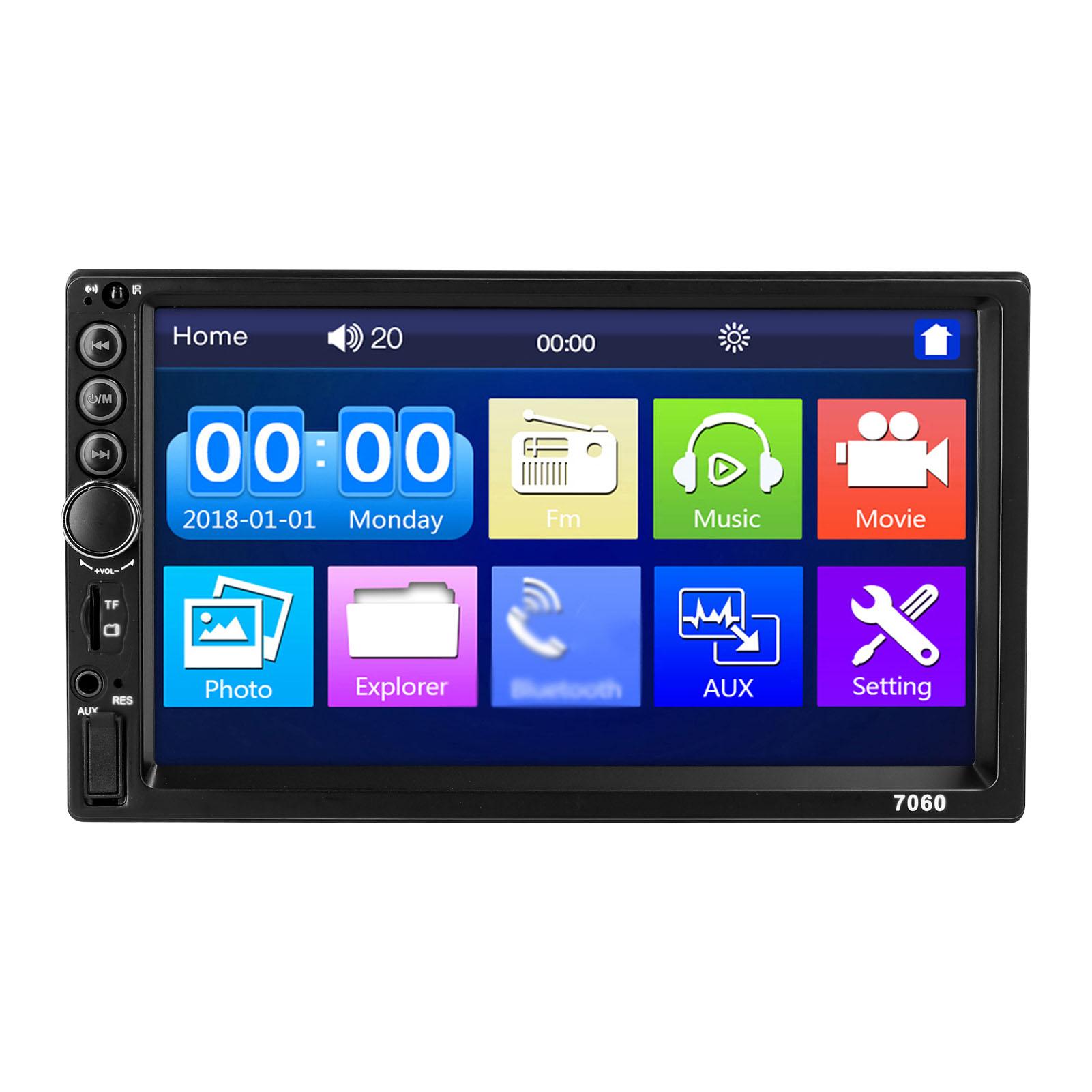 7 Inch Car MP5 Player Double Din Stereo FM Radio BT Hands-Free Calling Support TF Card/USB/AUX-IN Link Reverse Picture