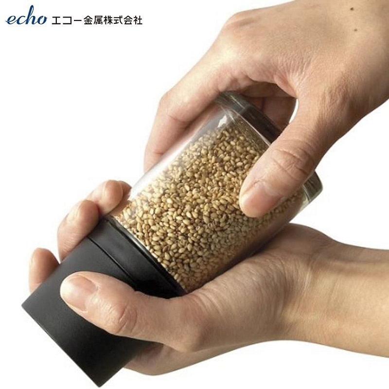 Lọ/ hũ xay mè cầm tay thủy tinh Echo Metal - Made in Japan