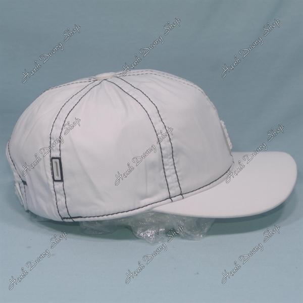 Nón kết Z Caps chạy chỉ nổi, mặt hình chữ nhật phía trước chất liệu cotton, mũ lưỡi trai trẻ em z caps từ 6-12 tuổi vòng đầu từ 52-55cm - Trắng