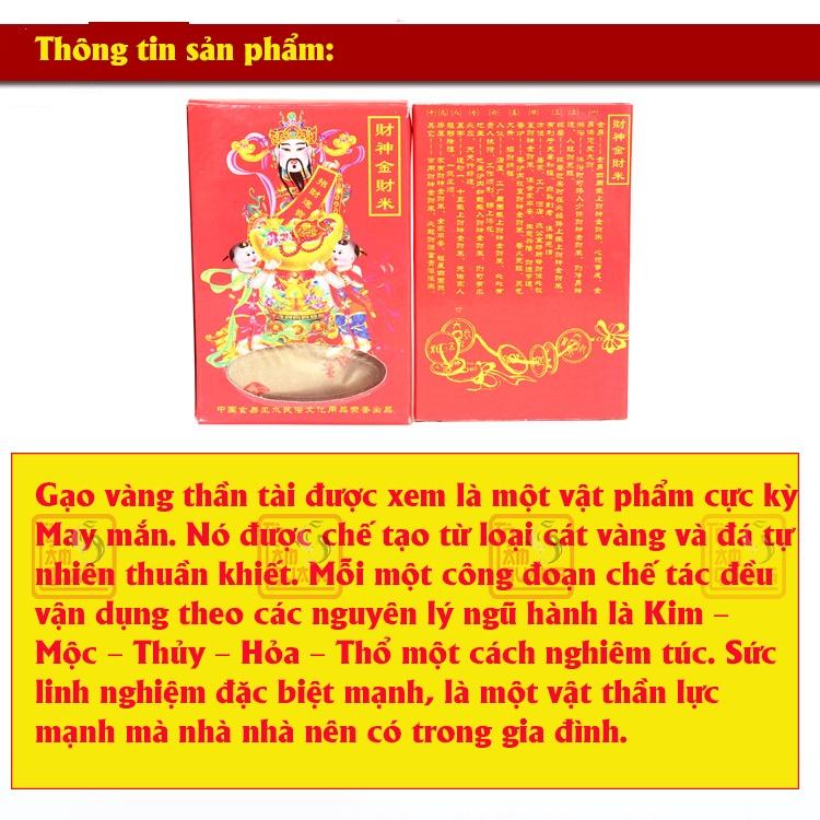 Gạo vàng phong thủy Thần Tài – đồ cúng đặt trên bàn thờ Thần Tài cao cấp giúp chiêu tài đón lộc – may mắn - phát tài