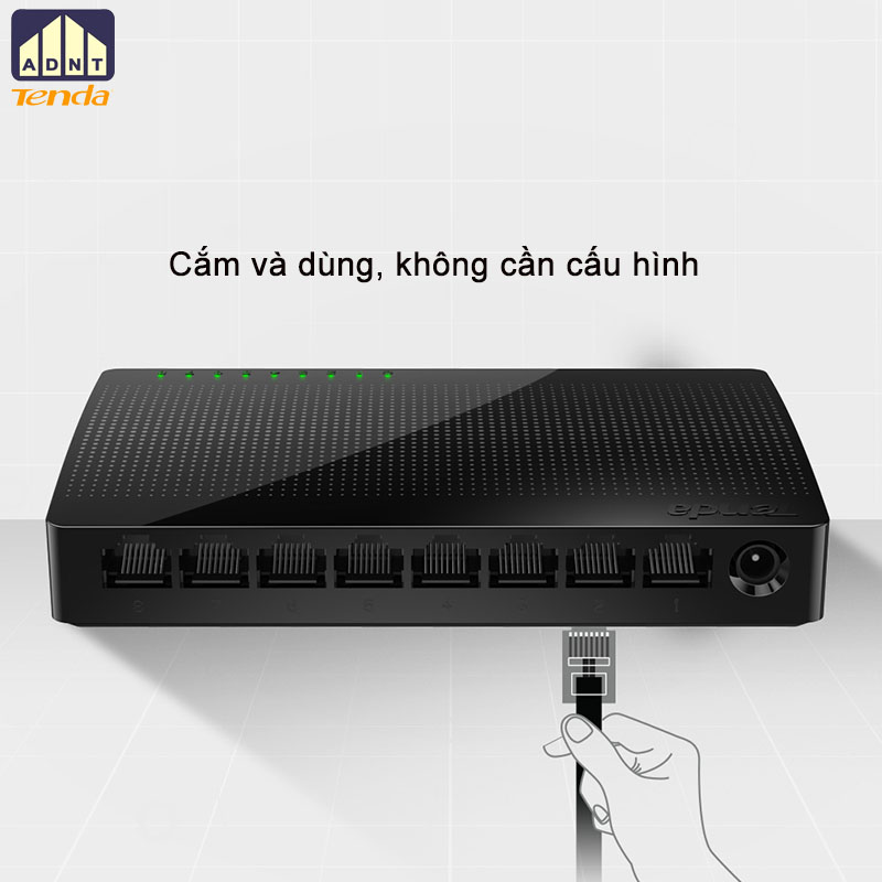 Bộ chia mạng 8 cổng tốc độ 1000Mbps Switch SG108 Tenda hàng chính hãng