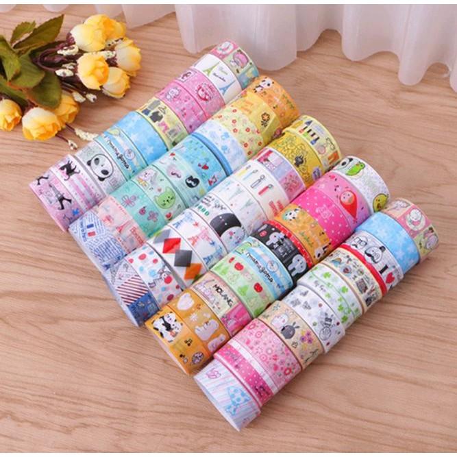 Băng dính washi tape nhiều họa tiết (cuộn) nguồn hàng giá rẻ