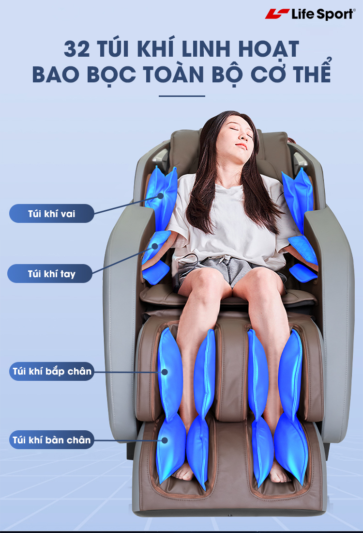 Ghế Massage Toàn Thân Lifesport LS-399, Ghế Massage Có Hệ Thống Điều Khiển Bằng Giọng Nói Thông Minh