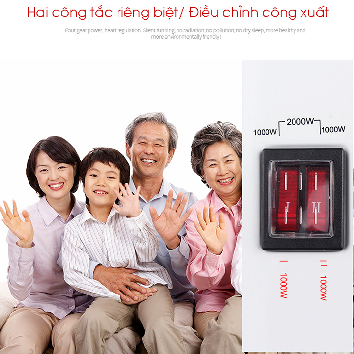 Máy Sưởi Ấm Mẫu Mới Để Sàn, Treo Tường 2000w