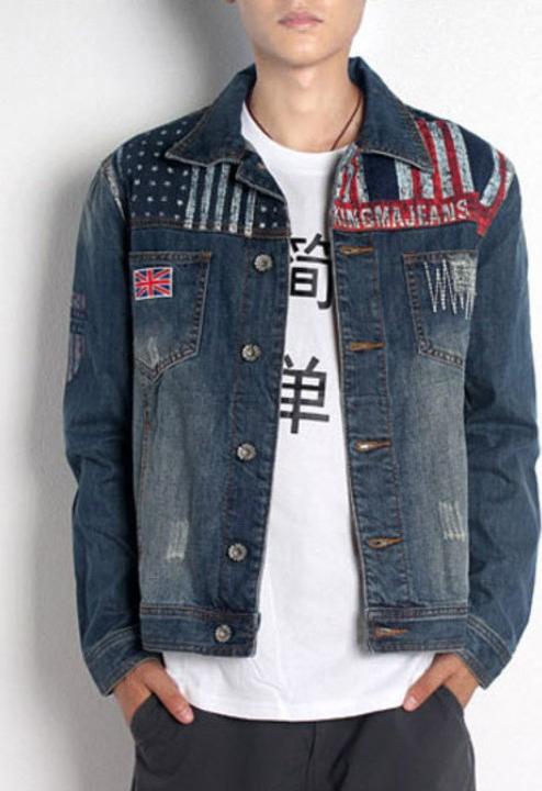 Áo khoác jeans túi cờ anh Mã: NK0997 - XANH