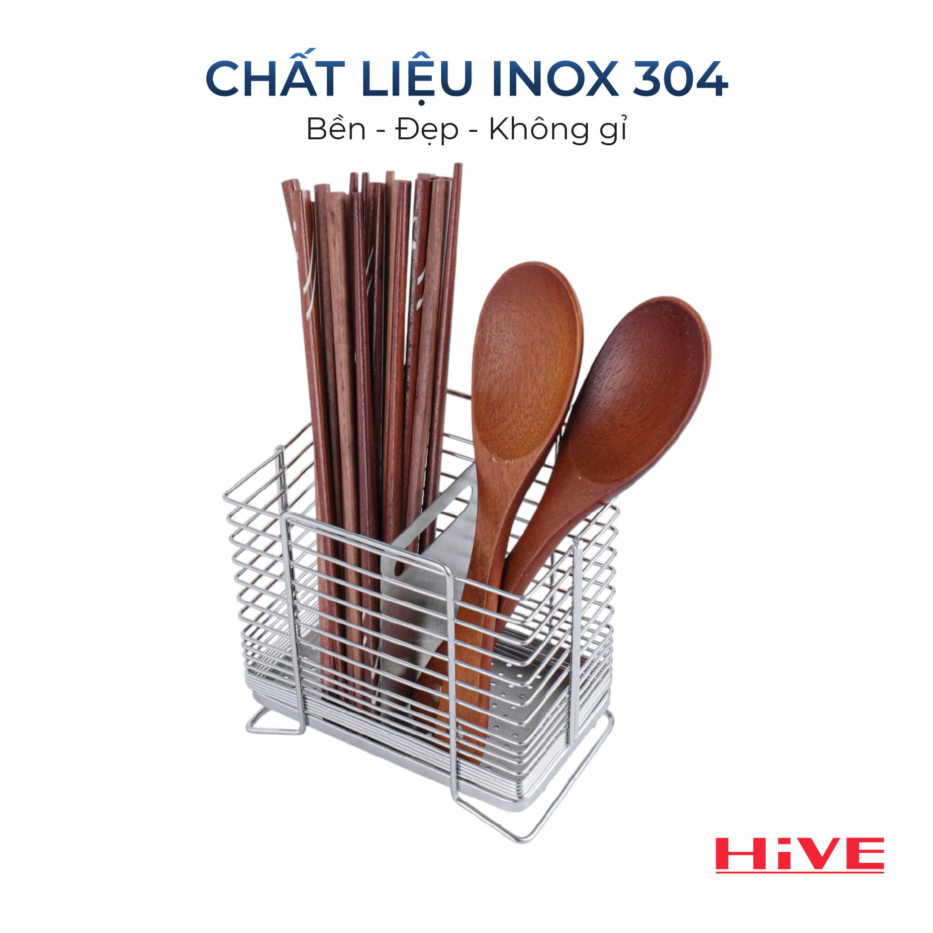 Hộp (ống) đựng đũa muỗng inox 304 HiVE Big
