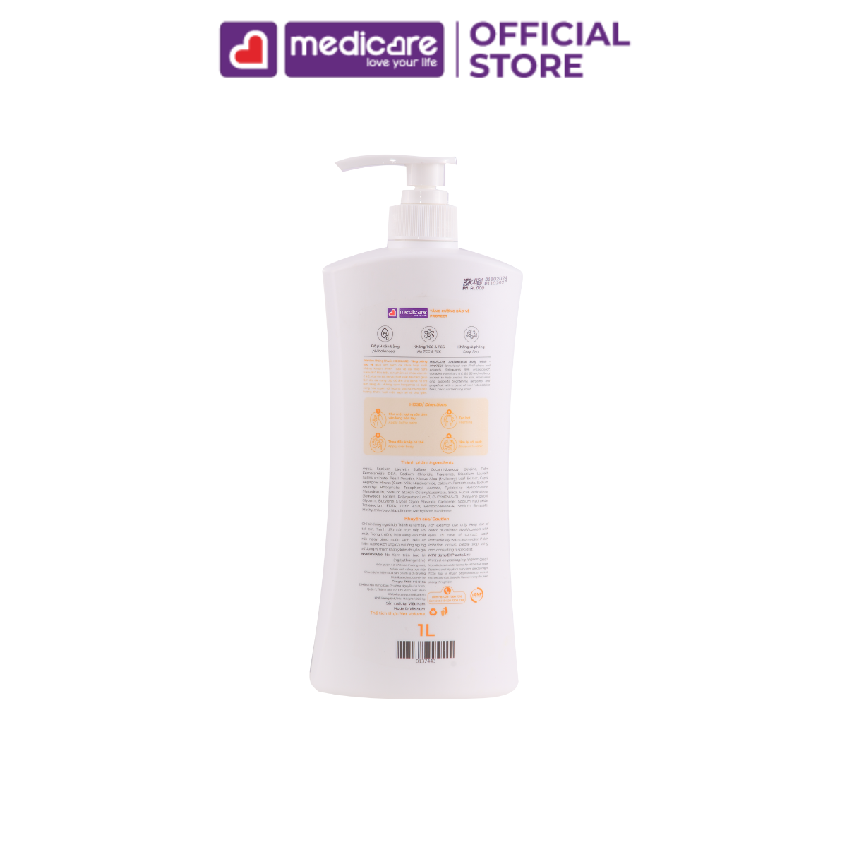 Sữa tắm MEDiCARE kháng khuẩn chai 1 lít