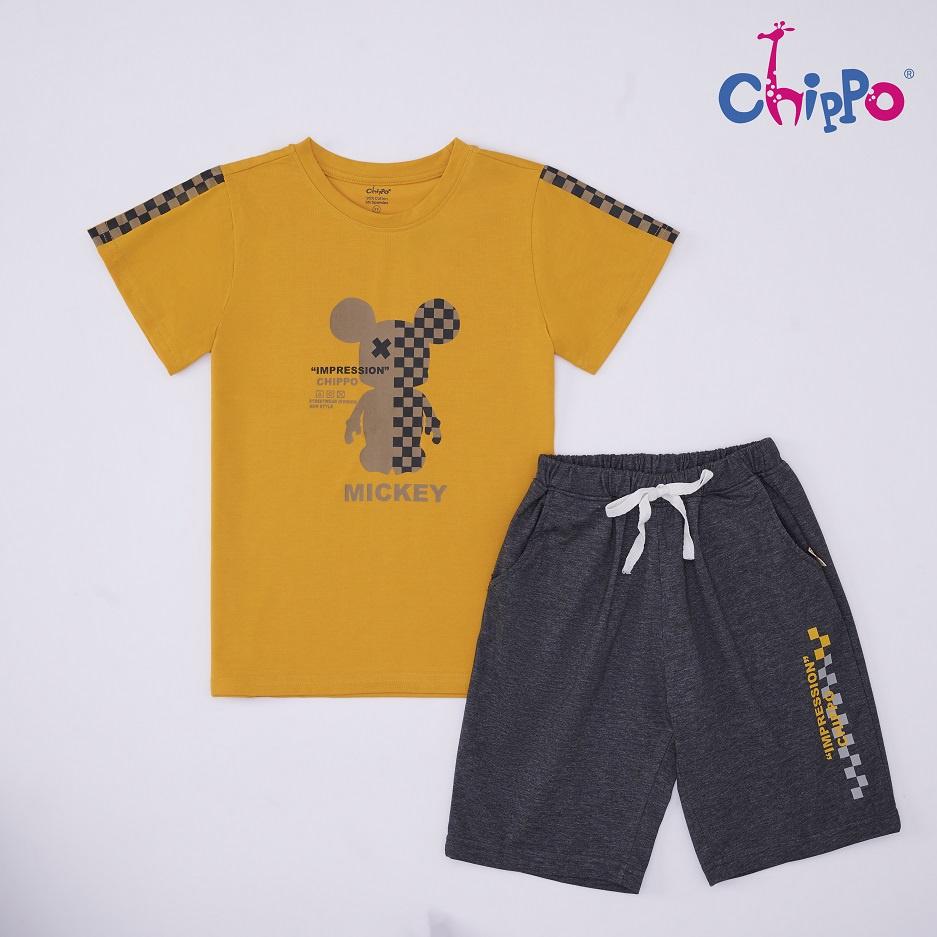 Set bộ hè Mickey Chippo chất liệu 100% Cotton mặc ở nhà cho bé Trai từ 6 đến 10 Tuổi (22-33Kg)