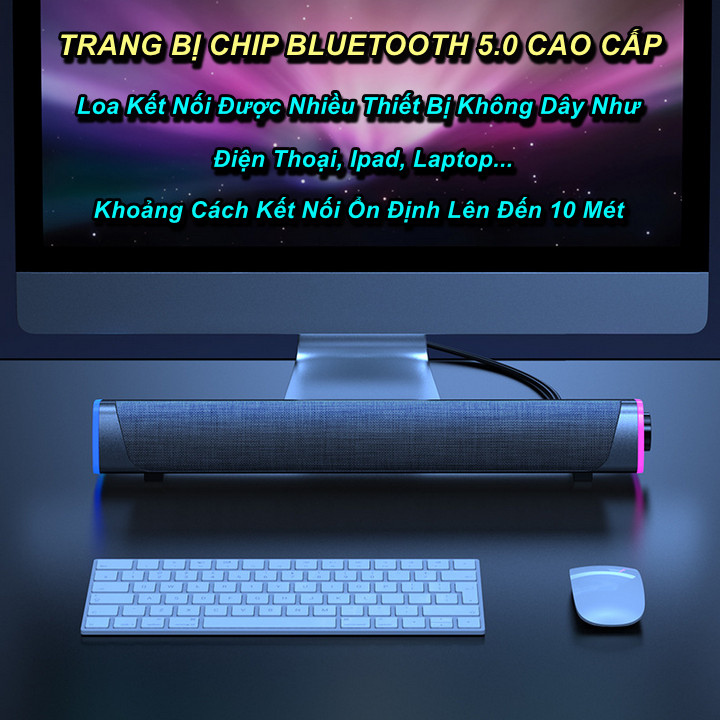 Loa Thanh Siêu Trầm SoundBar Niye LED RGB Cực Đẹp, Âm Thanh Vòm 3D, Bass Trầm, Kết Nối Không Dây - Home and Garden