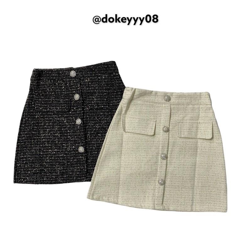 Chân váy nhũ cúc ngọc